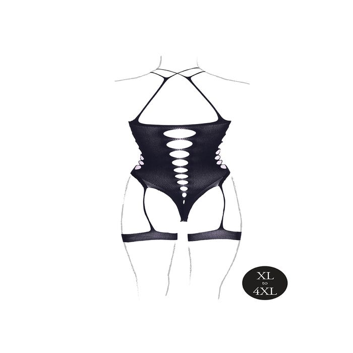 Body porte-jarretelles ouvert Metis noir GT