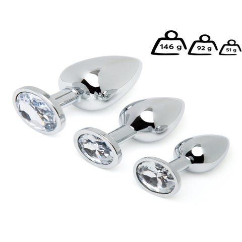 Kit plug anal bijou Secret Shine 3 pièces