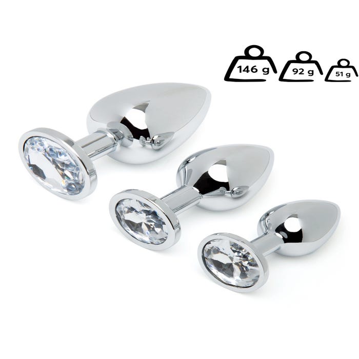 Kit plug anal bijou Secret Shine 3 pièces