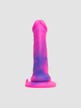 Gode ventouse silicone multicolore rose 17,8 cm Luxe