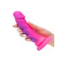 Gode ventouse silicone multicolore rose 17,8 cm Luxe