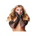 Gants longs opéra dentelle florale noir