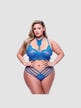 Ensemble 2 pièces dentelle feuillage bleu GT