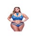 Ensemble 2 pièces dentelle feuillage bleu GT