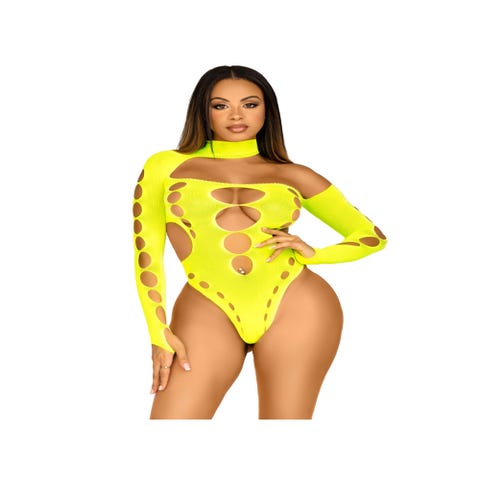 Body asymétrique 89310 ajouré jaune