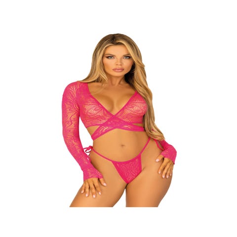 Ensemble 2 pièces 81659 dentelle rose