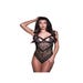 Body semi-ouvert dentelle bleu