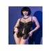 Bustier CR4612 imitation cuir noir