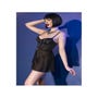 Bustier CR4612 imitation cuir noir
