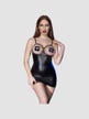 Robe ouverte CR4629 wetlook noir