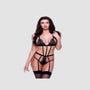 Body lanières & dentelle cils noir
