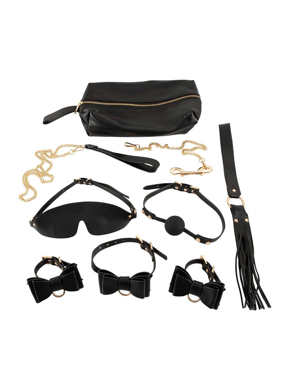 Kit BDSM similicuir Bow Tie 7 pièces main product photo