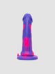 Gode ventouse silicone multicolore violet 17,8 cm Luxe
