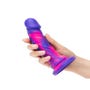 Gode ventouse silicone multicolore violet 17,8 cm Luxe