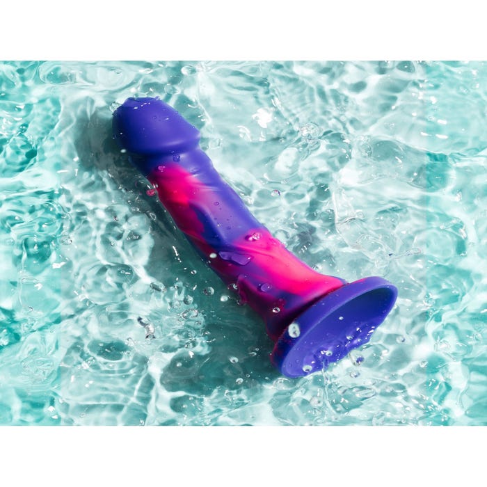 Gode ventouse silicone multicolore violet 17,8 cm Luxe