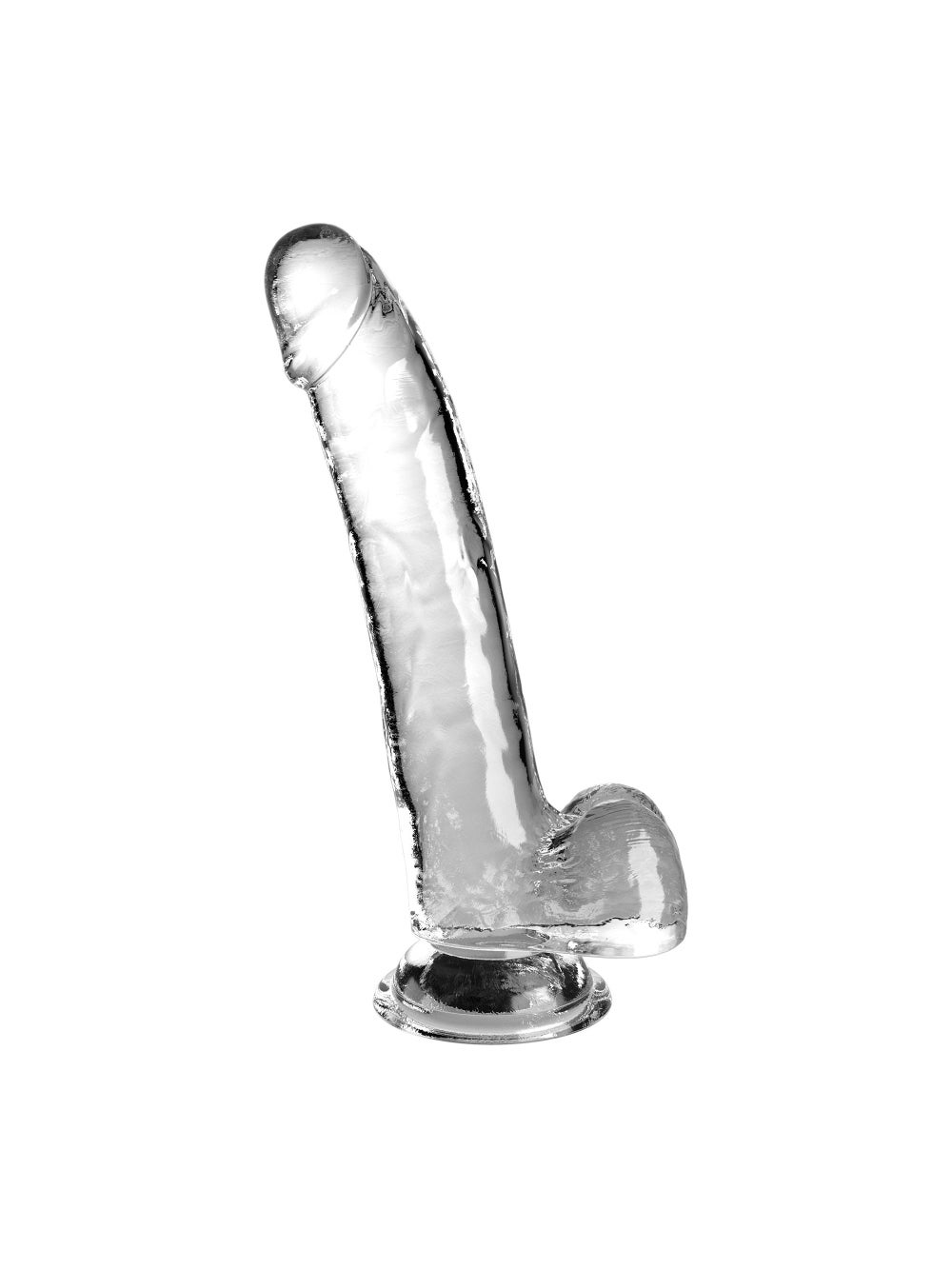 Gode avec testicules 22,9 cm King Cock Clear
