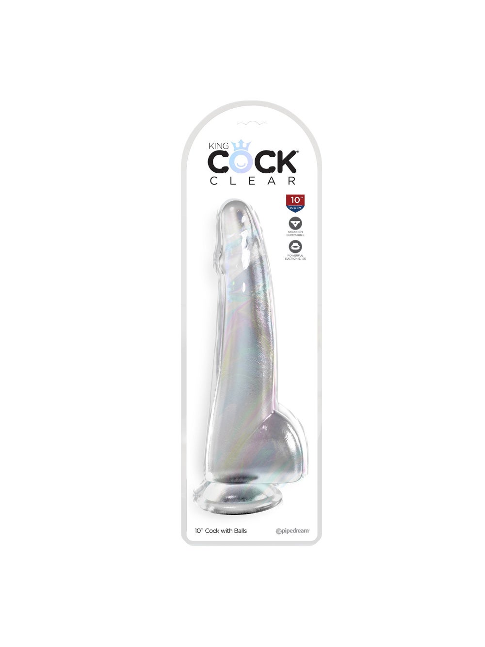 Gode XXL avec testicules 25,4 cm King Cock Clear
