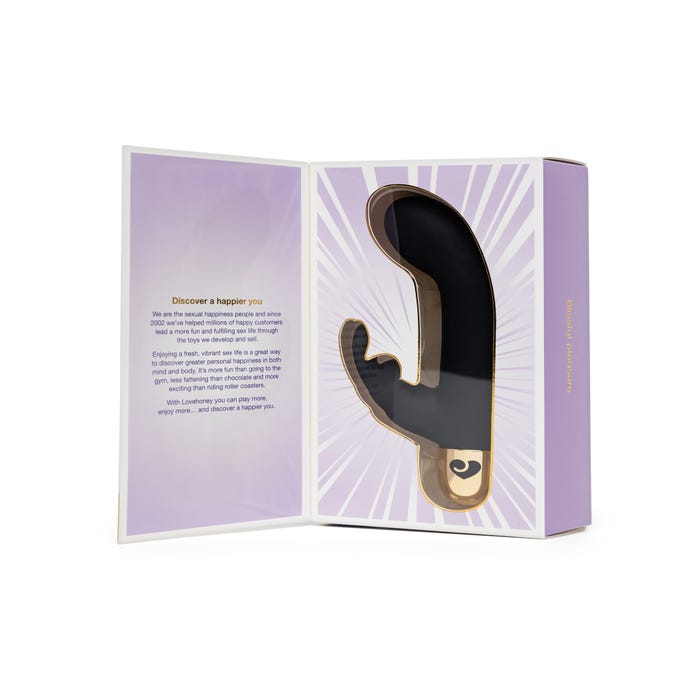 Vibromasseur rabbit mini point G Frisky noir et or