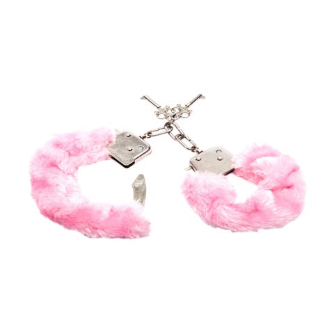 Menottes en métal avec fourrure rose Furry Handcuffs