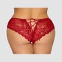 Culotte ouverte nœud & dentelle rouge