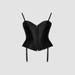 Corset porte-jarretelles satin noir