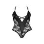 Body string dentelle & wetlook noir