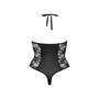 Body string dentelle & wetlook noir