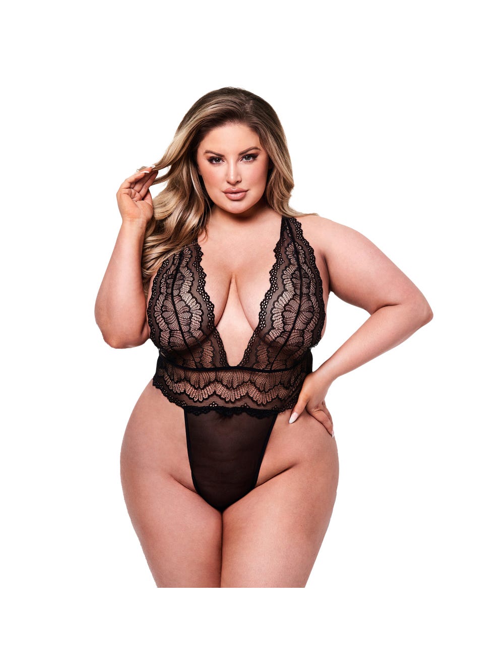 Body string décolleté dentelle noir GT main product photo