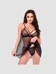 Nuisette babydoll maille transparente noir
