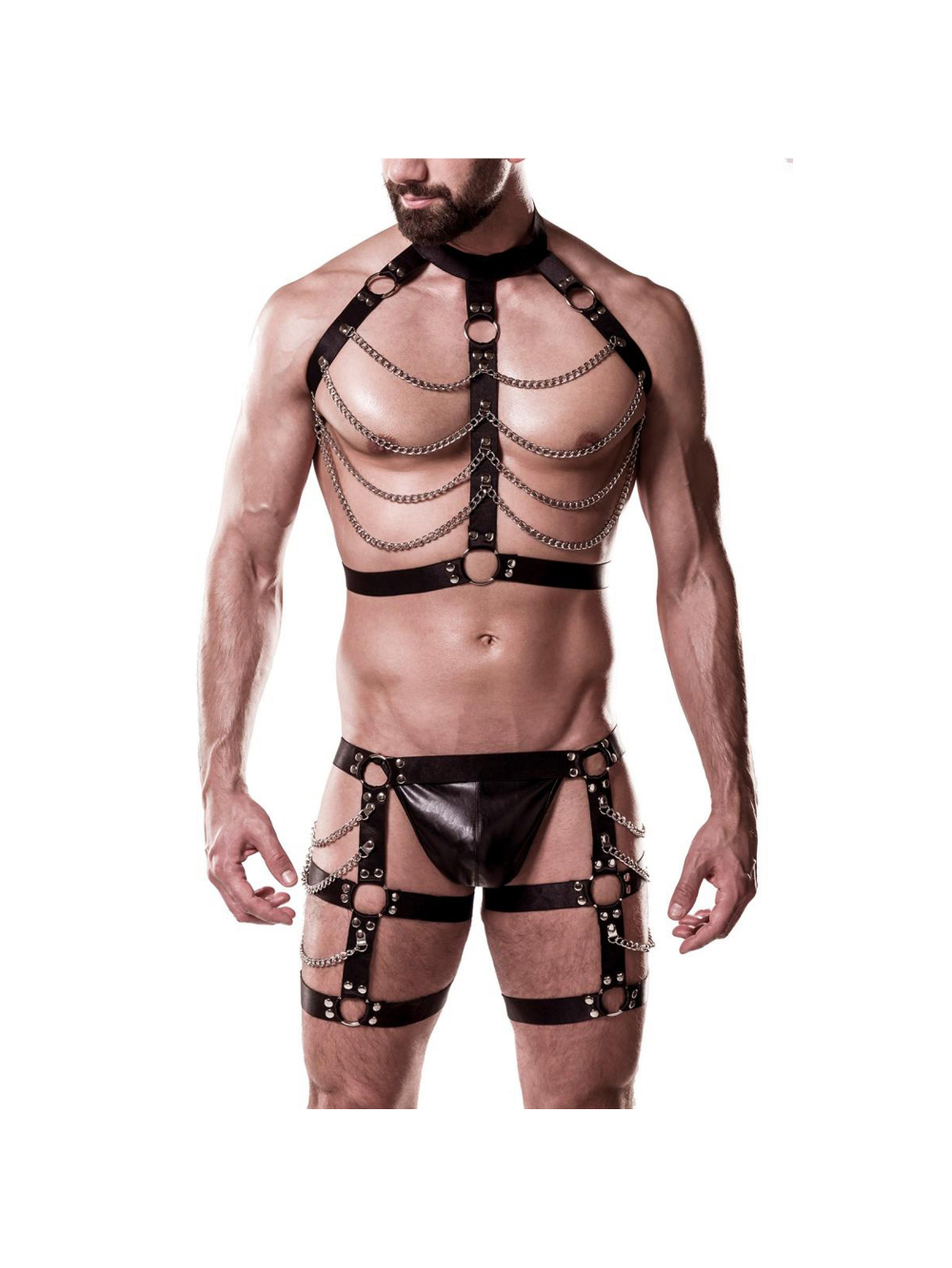 Harnais 2 pièces chaînes 20052 Dominant noir