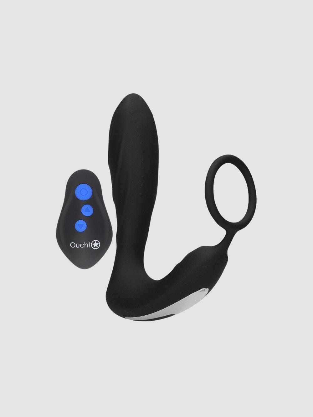 Plug anal vibrant et cockring e-stim tlcommand de Ouch! Plug anal vibrant et cockring e-stim tlcommand de Ouch!