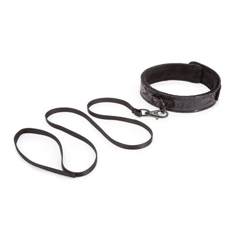 Collier et laisse Black Rose