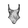 Body string transparent motif floral noir