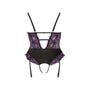 Body ouvert dentelle violet