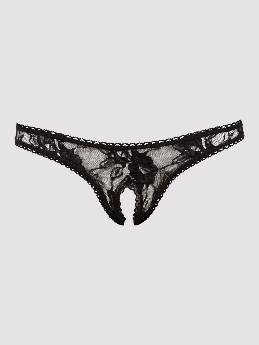 String ouvert en dentelle noir