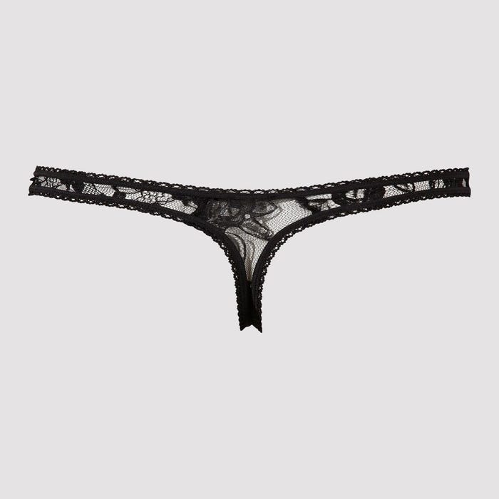 String ouvert en dentelle noir