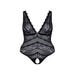 Body ouvert dentelle & maille transparente noir