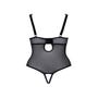 Body ouvert dentelle & maille transparente noir