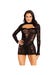 Robe dentelle 87204 manches longues gantées noir