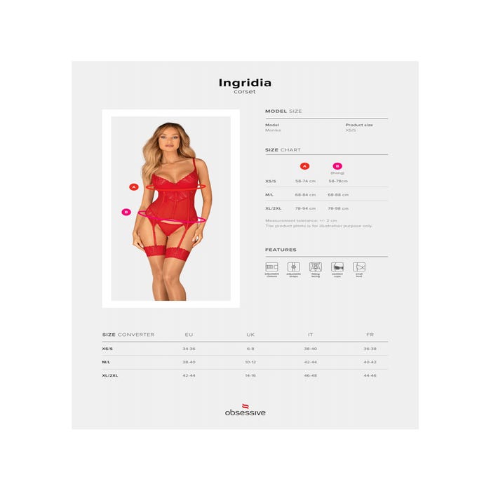 Guêpière Ingridia rouge