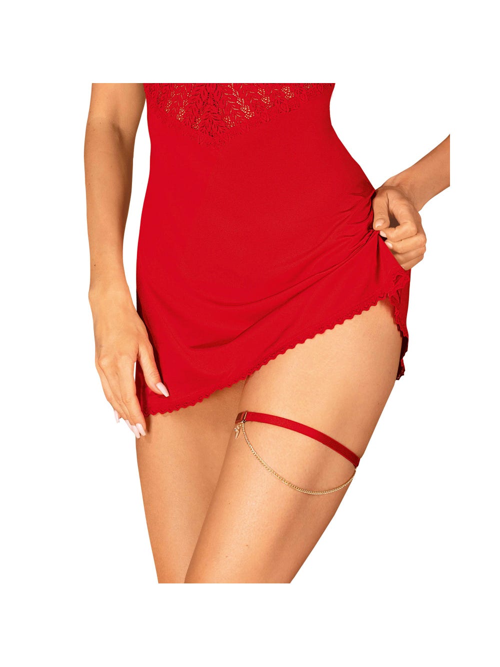 Jarretière Ingridia rouge main product photo