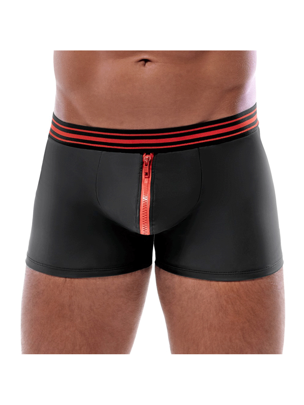 Boxer zip noir & rouge
