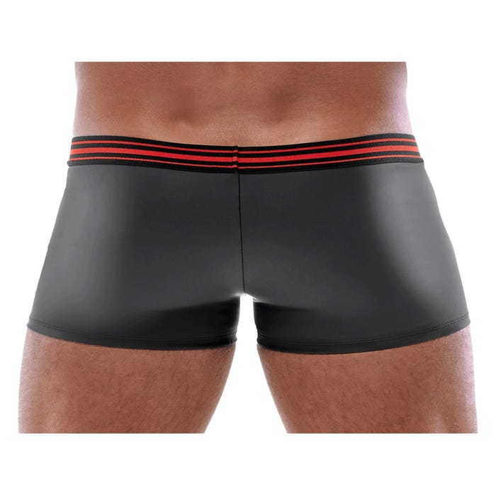 Boxer zip noir & rouge
