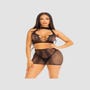 Ensemble 2 pièces 87201 Top et Jupe Résille Noir