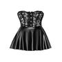 Robe bustier dentelle & wetlook noir