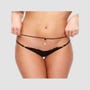 String ouvert dentelle & bijou noir