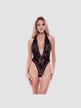 Body ouvert dentelle fleurs Eco Lace Collection noir