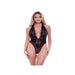 Body ouvert dentelle fleurs Eco Lace Collection noir