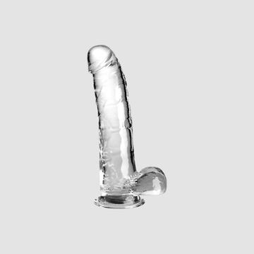 Gode XXL avec testicules 28 cm King Cock Clear