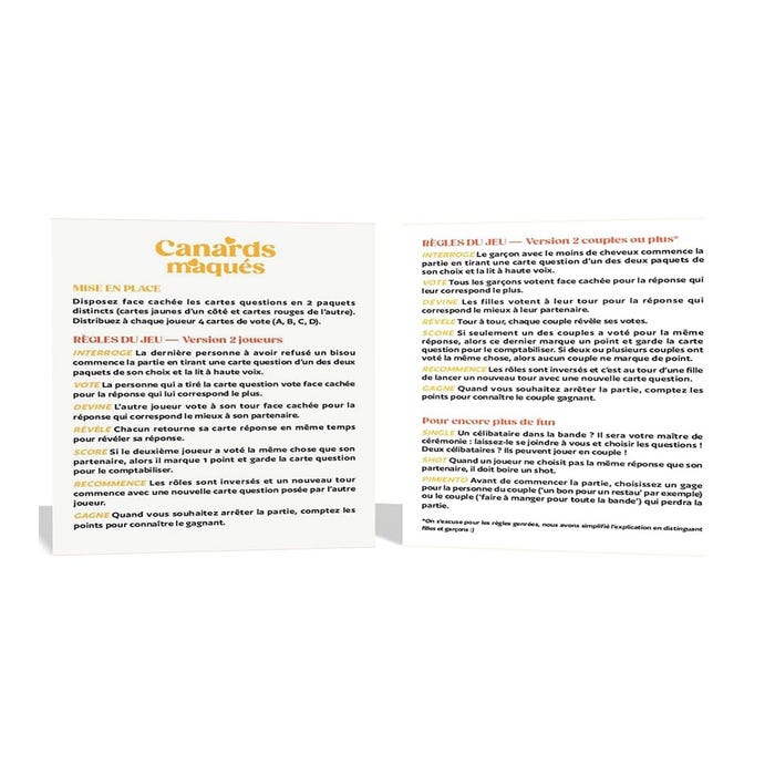 Jeu coquin pour couples Canards Maqués
